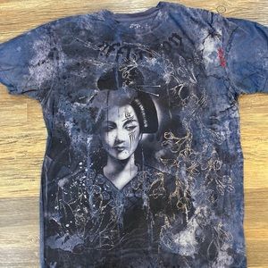 Mens Affliction blue T-shirt